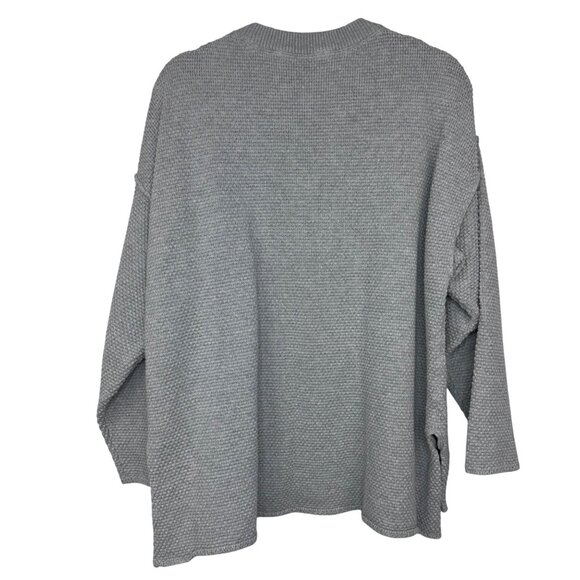 Free People Beach Haliee waffle knit Heather Gray Pullover Women's Size Large - Picture 3 of 8